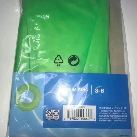 Kids Swim Shirt Size 2-4 M & Pool Float Blue and Green. New - Picture 4 of 6